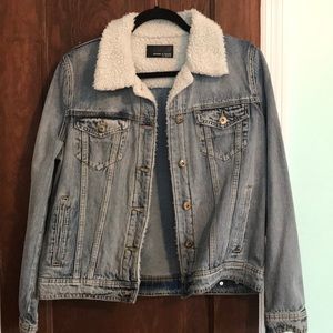 articles of society jean jacket with fur lining